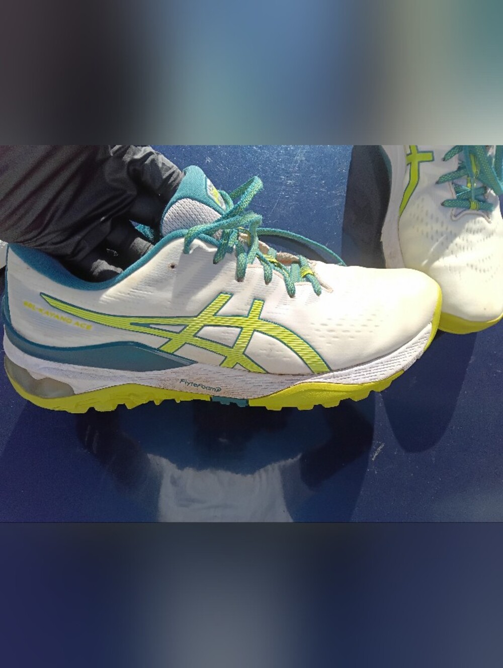 Asics Gel Kayano Ace 1111A209-102 White/Neon Lime Mens 12 Spikeless Golf Shoes